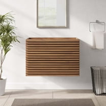 Modway Render 30" Wall-Mount Bathroom Vanity Cabinet (Sink Basin Not Included) in Walnut