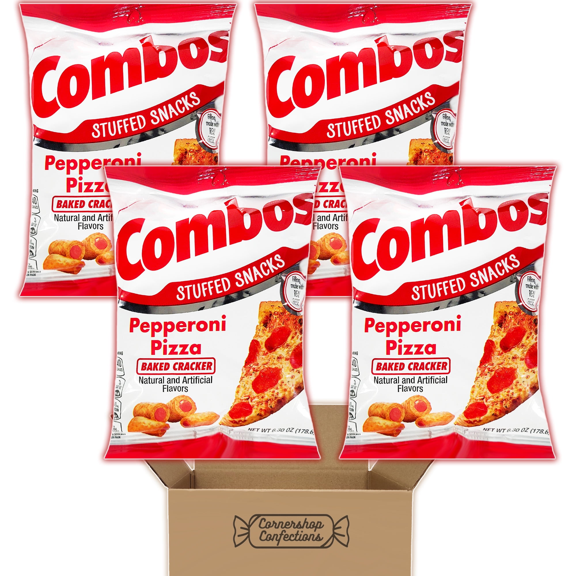 Combos Pepperoni Pizza Baked Crackers, 6.3 oz (Pack of 4)