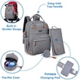 thumbnail image 2 of Mochila de bolsa de panales Dikaslon con cambiador portatil estuche de chupete gris, 2 of 2
