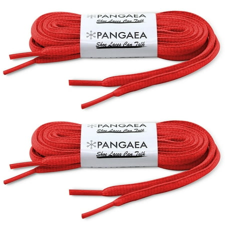 

[2-Pair Pack] Pangaea Oval Shoelaces Half Round 1/4 INCH Shoe Laces More Colors and Lengths Available