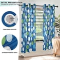 thumbnail image 3 of Yayeee Window Curtains Light Filtering 63"x52" Grommet Panel Pair Home Living Room Decor, Blue Dots, 3 of 7