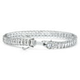 thumbnail image 3 of Pompeii 10 - 30Ct Emerald Cut Diamond Tennis Bracelet 14k Gold Lab Grown 7" (F/G,VS1-VS2), 3 of 4