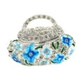 thumbnail image 5 of EHJRE Enamel Hinged Trinket Box Handbag Shape Ornament Retro Design Art Craft Handmade Keepsake Case Holder for Blue, 5 of 9