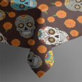 thumbnail image 4 of Brown Skull Marigold Pattern Rectangle Tablecloth 60"x120",Waterproof Polyester Rectangle Table Cloth, Wipeable Spillproof Polyester Tablecloth for Dining, Camping, Indoor and Outdoor, 4 of 6