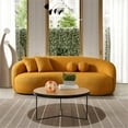 thumbnail image 5 of Ashcroft Bloom Japandi Boucle Couch, Dark Yellow, 5 of 6