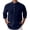 Navy, variant on Mens Linen Tops 3/4 Sleeve Shirt Button Down Stand Collar Topswith Pocket Loose Casual Clothes Lightweight Sophisticated Noble Style Quality Clothing For Men Bold Fashion Statement Top