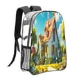 thumbnail image 3 of Rocae Cozy Cartoon Backyard for 16inch Clear Backpack Transparent School Backpack for Women Men, Capacity Clear Bag for College, Travel, 3 of 7