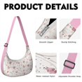 thumbnail image 2 of Lightweight Hobo Bag featuring Tropical Flower and Leaves Design Adjustable Strap Smooth Zipper Nylon Material Suitable for Daily Use and Outdoor Activities, 2 of 5