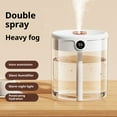 thumbnail image 1 of 2L Double Spray Air Humidifier for Bedroom, Quiet Cool Mist Humidifier for Plants Dorm Room Office Home Car Personal Humidificador with Digital Display Night Light, 1 of 5