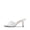 WHITE, variant on Women's Kitten Heels Sandals – Square Toe Slip On Low Heels, Heeled Mules Footwear for Everyday, Dressy & Casual Occasions