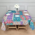 thumbnail image 3 of Bohemian Pioneer Flower Patchwork Square Tablecloth,Waterproof Square Table Cover,Wipeable Spillproof Washable Table Cover for Home Kitchen Party Decor 60"x60"(152x152cm), 3 of 6