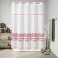 thumbnail image 6 of No Hook Shower Curtain, Pink Purple Striped Shower Curtains for Bathroom with See Through Top Window, Abstract Modern Geometric Stripes Waterproof & Washable Bath Curtain Extra Long 72"x84", 6 of 9