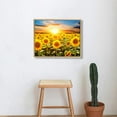thumbnail image 3 of Nawypu  Sunflower Canvas Print Wall Art Sunset Landscape Pictures Flower Field Artwork Modern Painting for Home Kitchen Bedroom Dining Room Stretched and Framed Ready to Hang, 3 of 4
