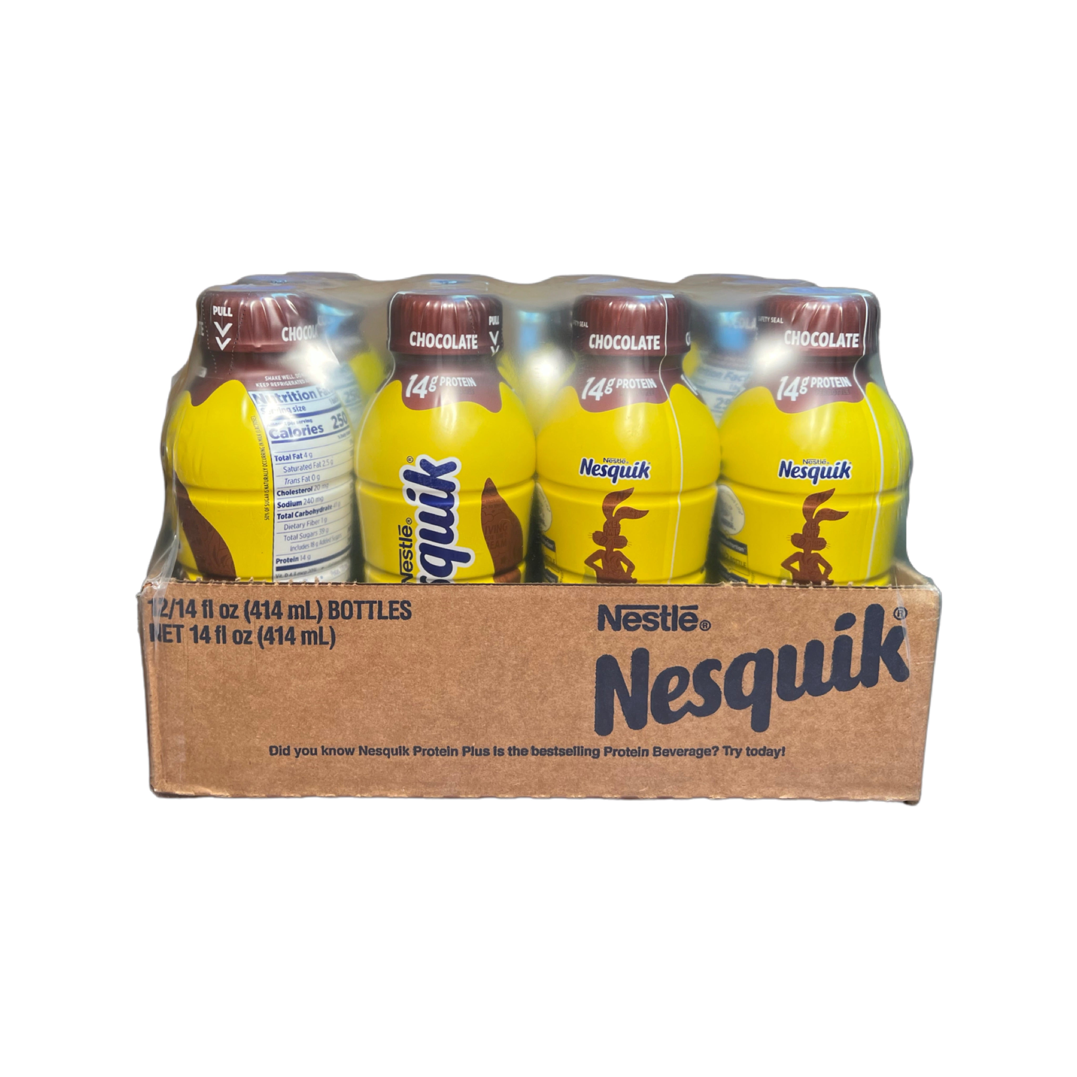 Nestle Nesquik Chocolate Low-fat Milk,14 Fl Oz,  Pack of 12
