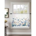 thumbnail image 2 of Sheer Curtains 54 Inch Length, Blue Butterfly Farmhouse Semi Sheer Curtains Light Filtering Window Treatment, Spring Pastoral Butterflies Privacy Voile Drapes for Living Room Bedroom 52x54 Inch, 2 of 7