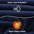 thumbnail image 4 of Pogiun Boys Fleece Jacket Sherpa Lined Zip Up Hoodies for Kids Winter Coat Navy 11-12Y, 4 of 6