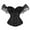 Black, variant on goowrom Women Short Sleeve Solid Color Boat Neck Close-fitting Crop Tops