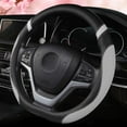 thumbnail image 3 of D-Shaped Flat Bottom Steering Wheel Cover for Women Girl - Stylish Car Accessory (Gray), 3 of 11
