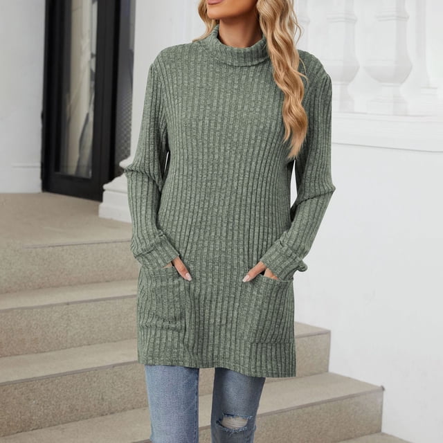 TINZ Nouveau Chandail à Demi-Col Roulé à Manches Longues pour Femmes avec Poche Ample, Chandail en Molleton à Manches Longues en Gelée pour Hommes, Chandail d'Hiver