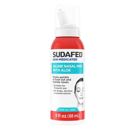 Sudafed Non-Medicated Saline Nasal Mist with Aloe, 3 fl. oz
