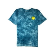 Skull & Wings Adult Tie Dye Short Sleeve Smiley Face and "Good Vibes Only" Graphic T-Shirt