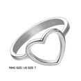 thumbnail image 2 of Creux en Forme de Coeur Femmes Anneau Alliage Réglable Joint Anneau Femme Fille Bijoux Accessoires, Argent, 2 of 6