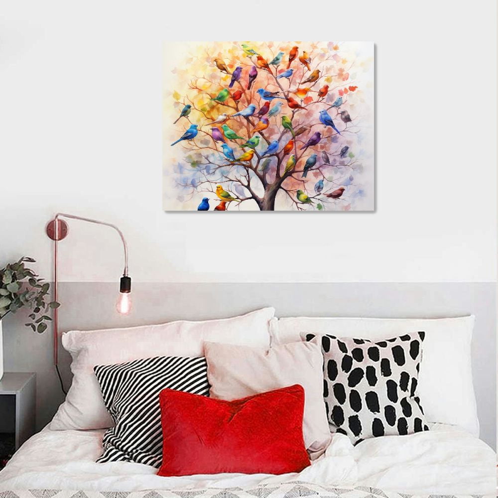 COMIO  Abstract Tree Wall Art Colorful Tree Canvas Wall Art the Pictures Print On Canvas Landscape Modern Artwork Wall Decoration for Home Living Room