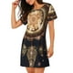 thumbnail image 2 of Easygdp Dreamcatcher With Mandala Camisón de manga corta para mujer, informal, estampado, 2 of 6