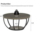 thumbnail image 3 of Tribesigns Round Coffee Table, Industrial 2-Tier Circle Coffee Table with Storage Shelves, Modern 31.7" Wooden Accent Center Table for Living Room, Home Office, Grey, 3 of 8