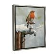 thumbnail image 4 of Stupell Industries Robin Bird & Winter Scene Animals & Insects Painting Gray Floater Framed Canvas Art Print Wall Art, 17 x 21, 4 of 10