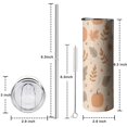thumbnail image 5 of 20oz Fall Pumpkins Leaves Pattern Skinny Tumblers Stainless Steel Tumbler with Lid and Straw,Vacuum Insulated Double Wall Travel Tumbler Cups with Cleaning Brush for Coffee,Tea, 5 of 6