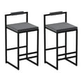 thumbnail image 2 of Tcbosik 2 Pack Barstools, Modern Velvet Upholstered Counter Height Bar Stool with Metal Frame for Pub, Kitchen Island, Dining Room, Gray & Black, 2 of 7