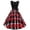 Red, variant on IROINNID Sleeveless V-Neck Dress For Women Vintage Geometry Bow Splicing Party Swing Dress Prints Knee-Length Empire Dress