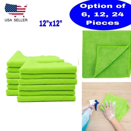 

Green Microfiber Cleaning Cloth Towel Dish Towel for Kitchen bathroom 12 X12