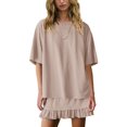 thumbnail image 1 of Conjunto de falda Panadila para mujer, casual, manga corta, beige desierto, XS, 1 of 4