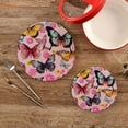 thumbnail image 2 of Coolnut 2Pcs Butterflies Watercolor Pot Holders, Round Cotton Thread Weave Trivets Pot Holders Set for Pot, Bowl, Hot Dishes, Plates, Coasters Home Decor Gifts, 2 of 7