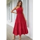 thumbnail image 2 of Vestido PRETTYGARDEN Maxi Floral de Verano con Hombro Descubierto Rojo XXL, 2 of 8
