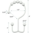 thumbnail image 3 of Shower Curtain Hooks Rings, Durable Metal Double Glide Shower Hooks for Bathroom Shower Rods Curtains, Set of 12 Hooks - White, 3 of 6