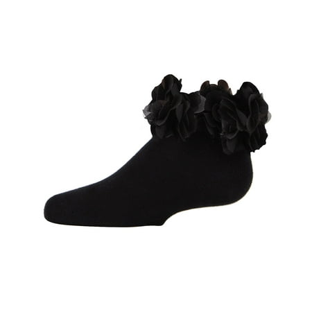 

MeMoi Floral Halo Anklet Socks | Cute Socks for Girls by MeMoi 6 / Black