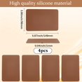 thumbnail image 2 of 1 Set 4Pcs Shoe Sole Repair Silicone Sole Replacement Self-adhesive Anti-Slip Shoe Bottom Pads Rectangle Camel 149x98x1mm, 2 of 7