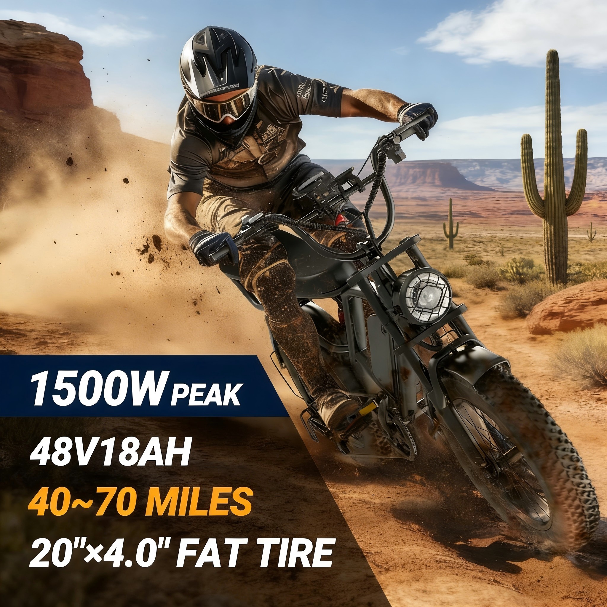 FLYPKIN FK20 750W Electric Bike for Adults, 31 MPH Full Suspension Fat Tire E-Bike with 48V 18Ah Removable Battery, 40–70 Mile Range, 2-Seater, UL 2849 Certified