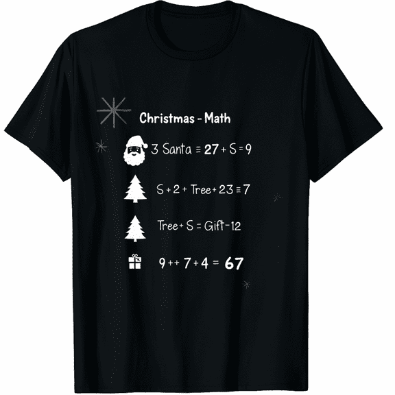 Funny 67 Meme Christmas Math Teacher Santa Six Seven Puzzle T-Shirt (Men's, Women's)