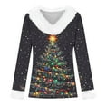 thumbnail image 4 of Enjoytime Women's Fall Tops Christmas Tree Printed V-Neck Long Sleeve Blouses Casual Winter Fashion Funny Xmas Shirts, 4 of 4