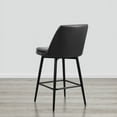 thumbnail image 6 of CHITA 27 inch Counter Height Swivel Bar Stools Low Back Set of 3,Faux Leather in Black, 6 of 7