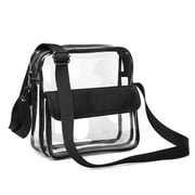 Adjustable Clear Crossbody Tote Bag Waterproof Versatile Zip Purse Transparent Travel Handbag