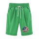 thumbnail image 1 of Pantalones Cortos Casuales para Mujer Día de la Independencia Impreso Elástico de la Cintura, Pantalones Cortos de Verano para Mujeres, 1 of 4