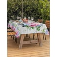 thumbnail image 2 of Spring Outdoor Tablecloth - 54x80 Inch Rectangle Dining Table Cover, Truck Botanical Floral Leaf Butterfly Wooden Grain Waterproof Outdoor Table Cloth with Umbrella Hole & Zipper for Picnic/Patio, 2 of 7