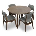 thumbnail image 1 of Izmir Modern Solid Wood Walnut Dining Room & Kitchen Table Set for 4, 1 of 4