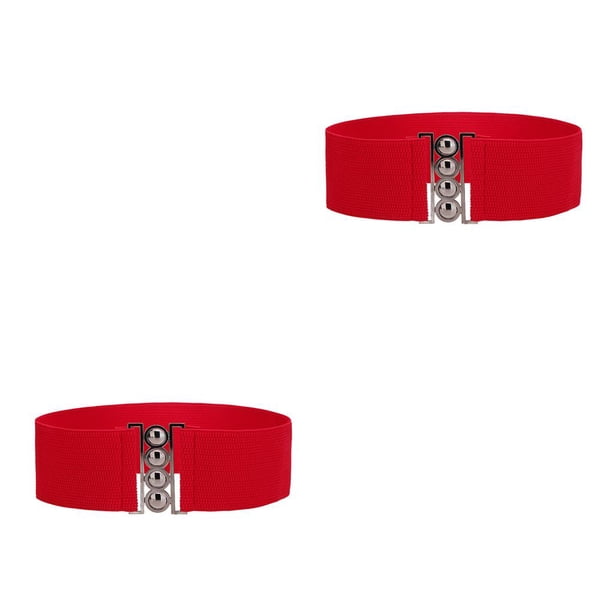 Cinturón de cintura ajustable Qarigey para mujer Rojo 2piezas