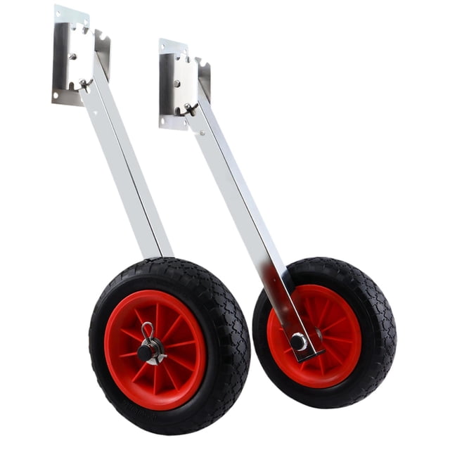 jinwen 2 Pieces Boat Launching Wheels for Rubber Boats Kayaks Inflatable Boats Variable Angle